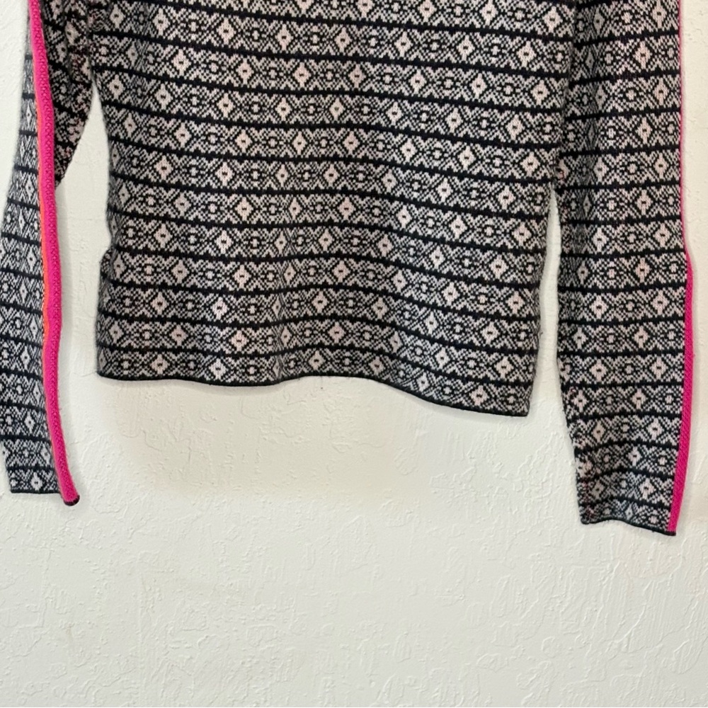 Maeve Anthropologie Sz Small Navy White Ski Slope Alpine Turtleneck Sweater - Picture 7 of 11